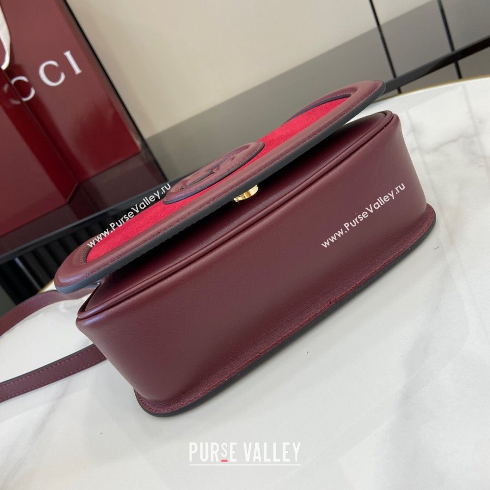 Gucci Blondie Mini Shoulder bag in Suede 815700 Red/Burgundy 2024 (XLU-241211031)