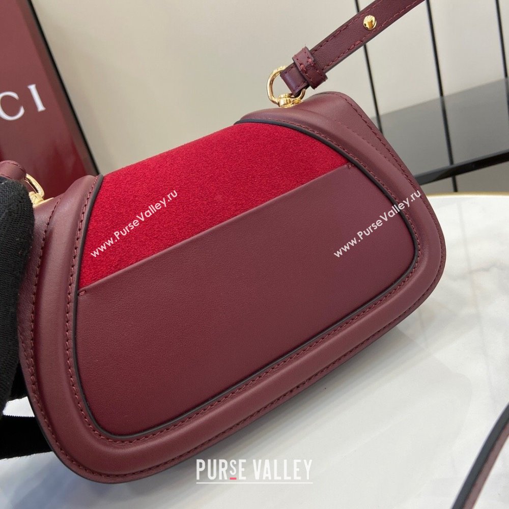 Gucci Blondie Mini Shoulder bag in Suede 815700 Red/Burgundy 2024 (XLU-241211031)