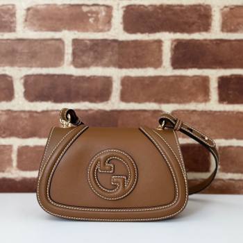 Gucci Blondie Mini Shoulder bag in Smooth Leather 815700 Tan Brown 2024 (DLH-241102055)