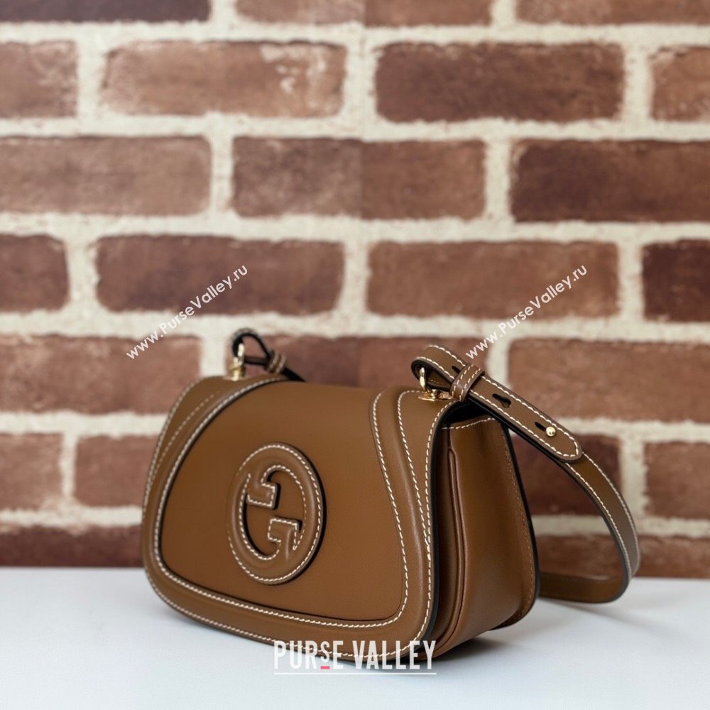 Gucci Blondie Mini Shoulder bag in Smooth Leather 815700 Tan Brown 2024 (DLH-241102055)