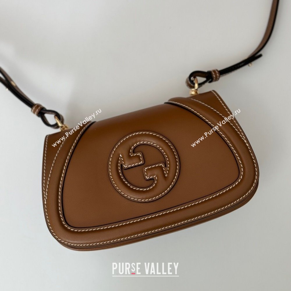 Gucci Blondie Mini Shoulder bag in Smooth Leather 815700 Tan Brown 2024 (DLH-241102055)