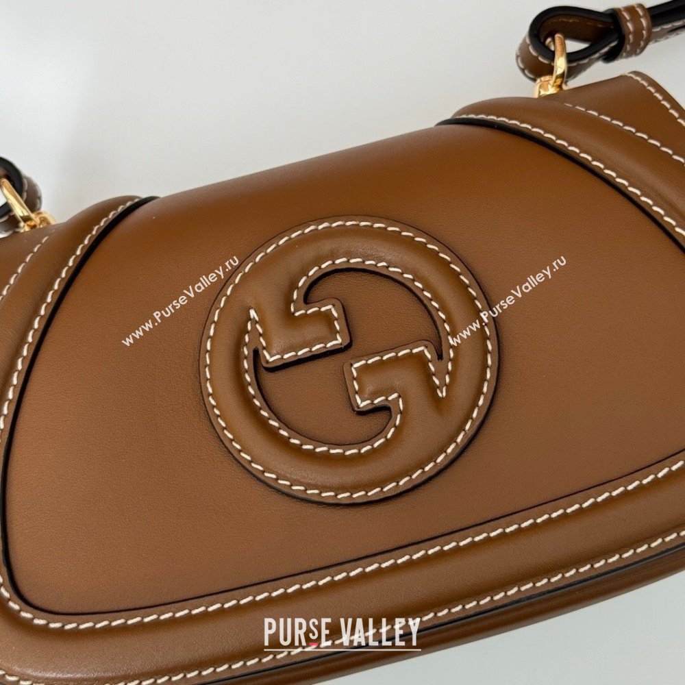 Gucci Blondie Mini Shoulder bag in Smooth Leather 815700 Tan Brown 2024 (DLH-241102055)