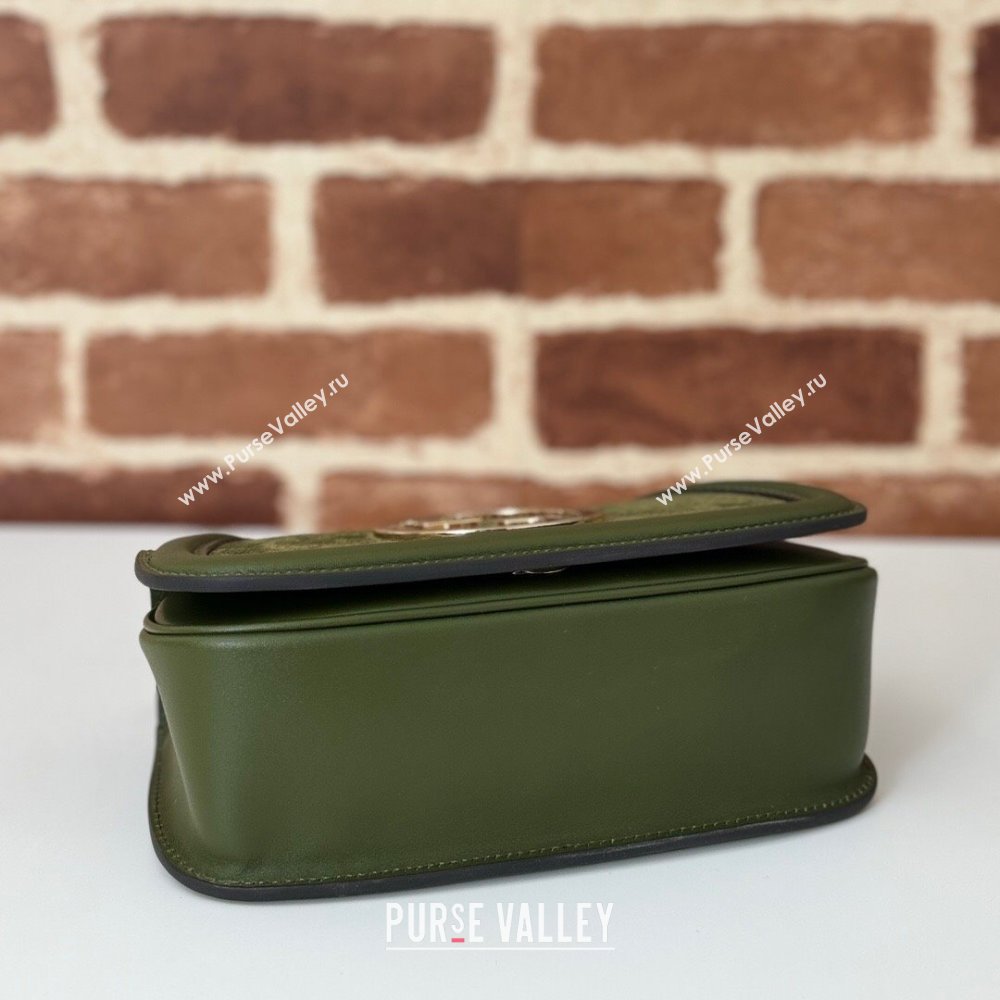 Gucci Blondie Mini Shoulder Bag in Suede Green 2024 815711 (DLH-250117096)