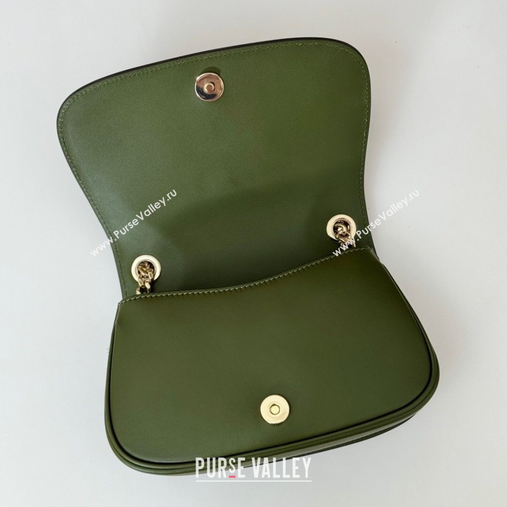 Gucci Blondie Mini Shoulder Bag in Suede Green 2024 815711 (DLH-250117096)