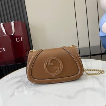 Gucci Blondie Leather Mini Shoulder Bag Brown 2024 815711 (XLU-241104041)