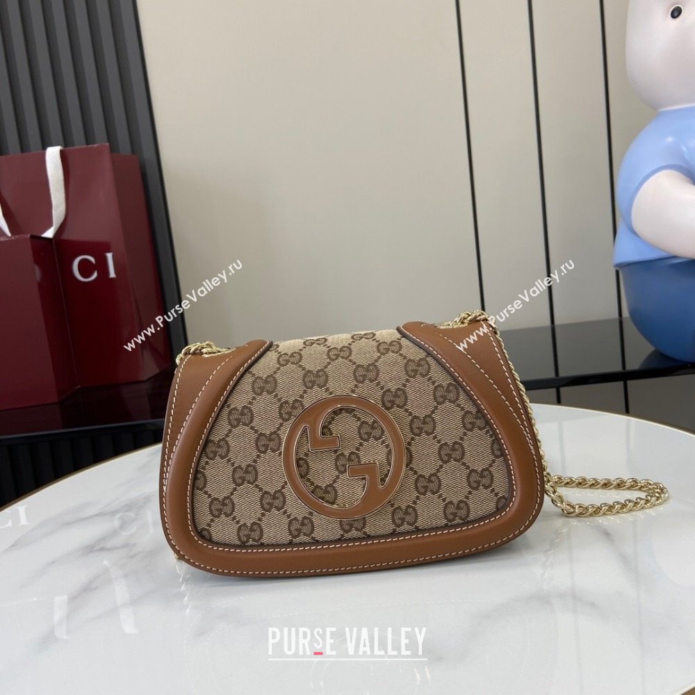 Gucci Blondie GG Canvas Mini Shoulder Bag Beige/Brown 2024 815711 (XLU-241104044)