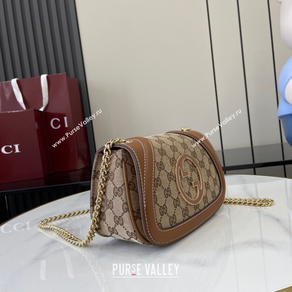 Gucci Blondie GG Canvas Mini Shoulder Bag Beige/Brown 2024 815711 (XLU-241104044)