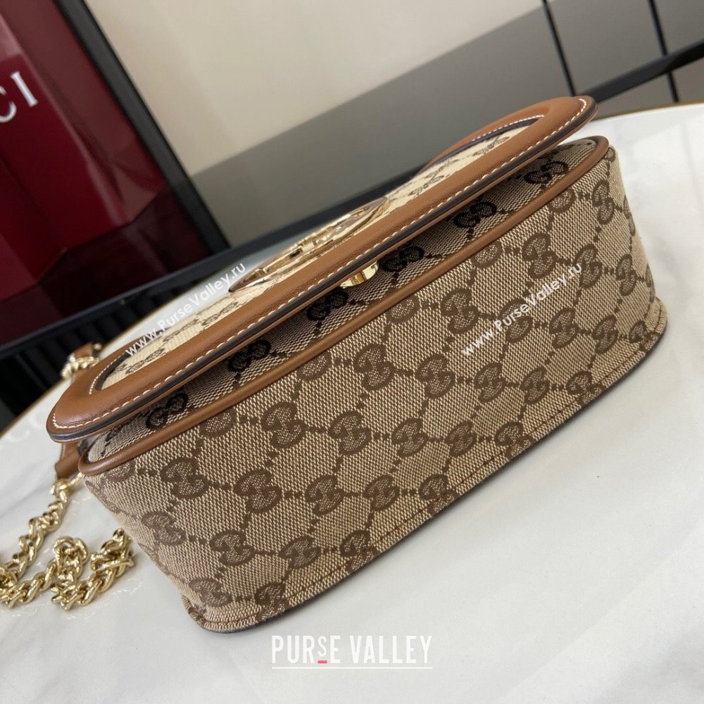 Gucci Blondie GG Canvas Mini Shoulder Bag Beige/Brown 2024 815711 (XLU-241104044)