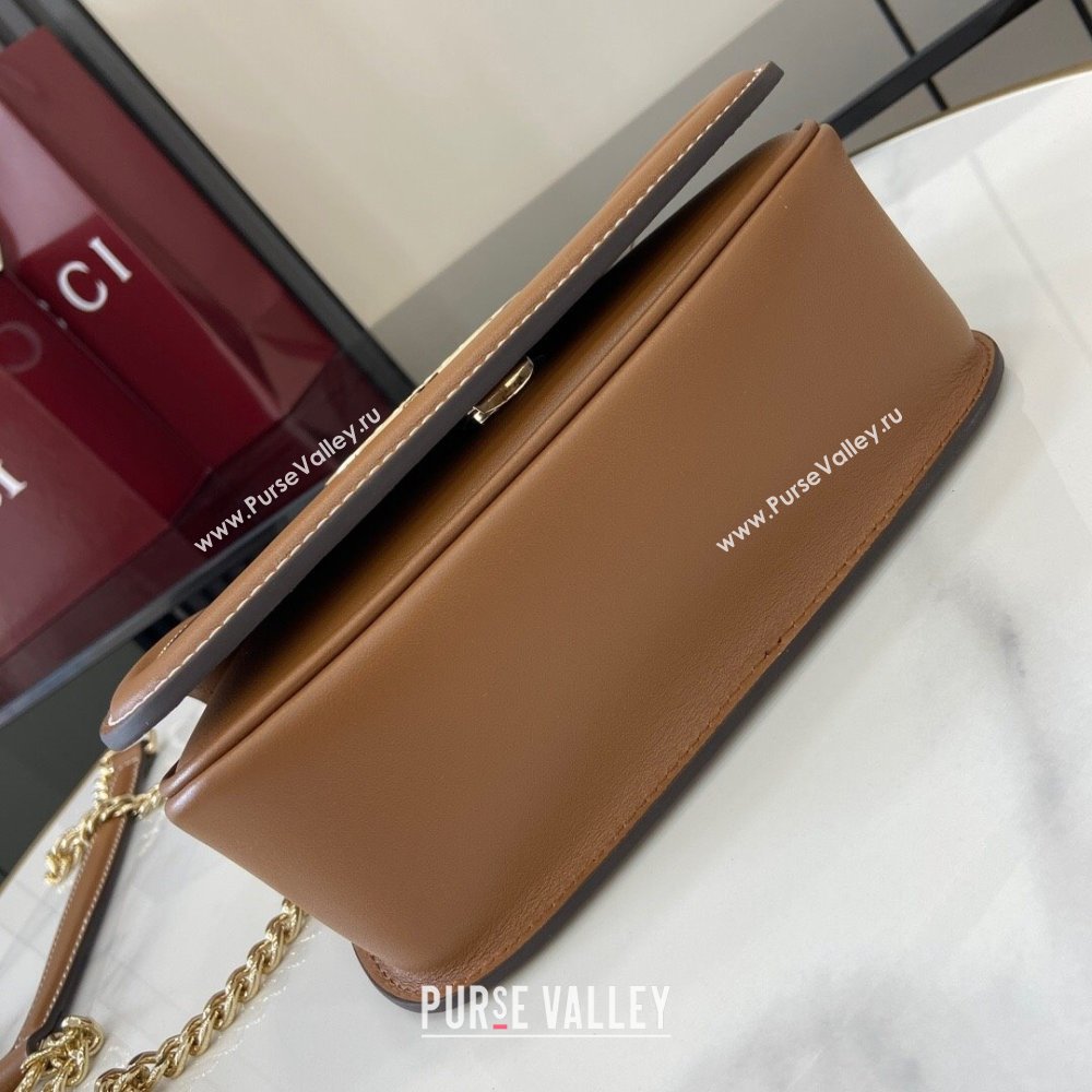 Gucci Blondie Leather Mini Shoulder Bag Brown 2024 815711 (XLU-241104041)