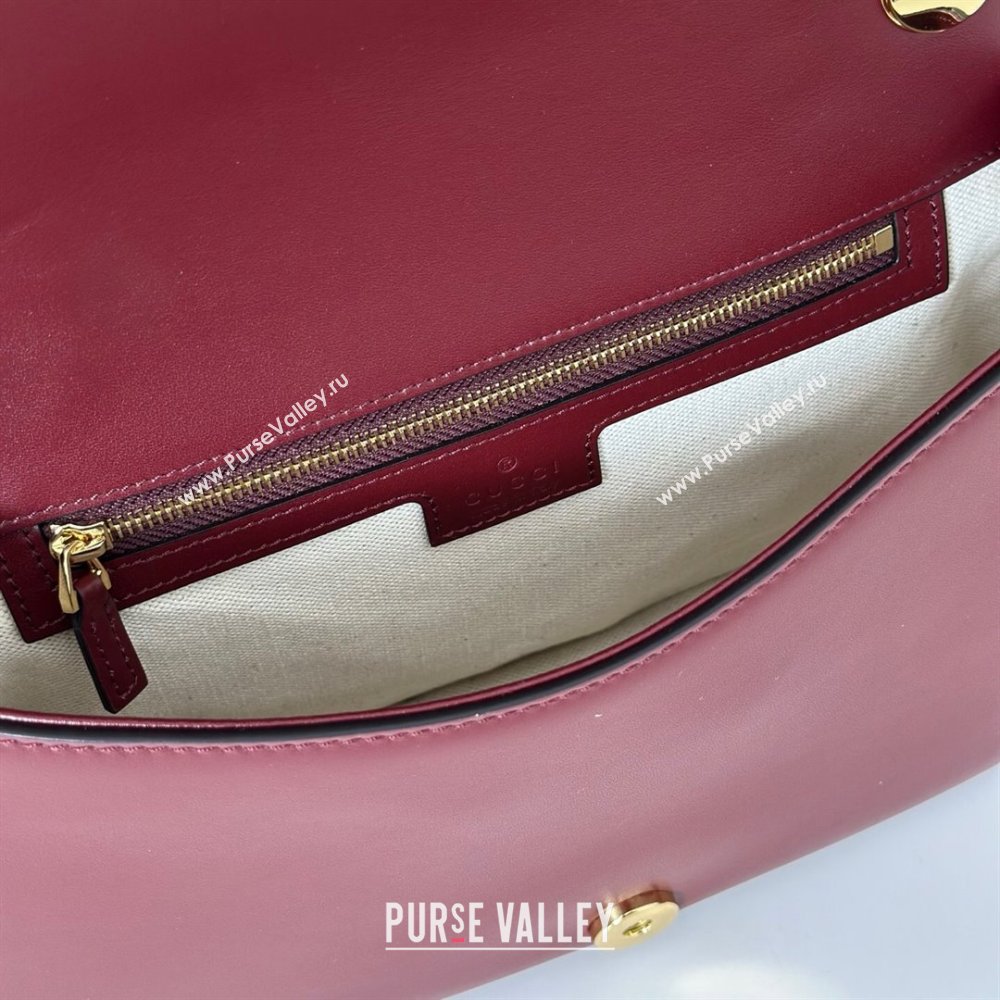 Gucci Blondie woven leather medium top handle bag Burgundy 2025 815714 (DLH-250701019)
