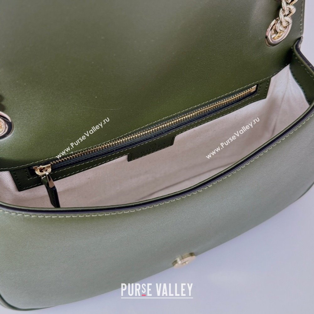 Gucci Blondie Suede Small Shoulder Bag Green 2024 815715 (DLH-250117101)