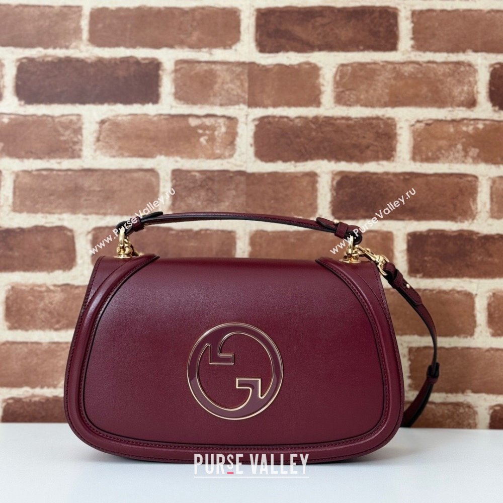 Gucci Blondie Leather Medium Top Handle Bag 815719 Burgundy 2024 (DLH-250117095)