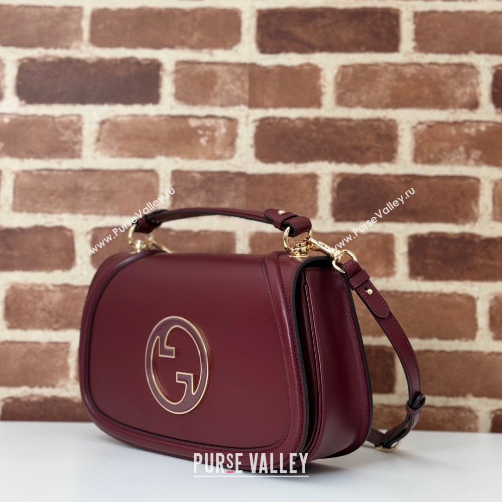 Gucci Blondie Leather Medium Top Handle Bag 815719 Burgundy 2024 (DLH-250117095)