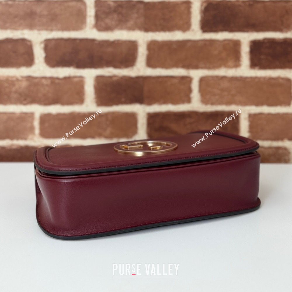 Gucci Blondie Leather Medium Top Handle Bag 815719 Burgundy 2024 (DLH-250117095)