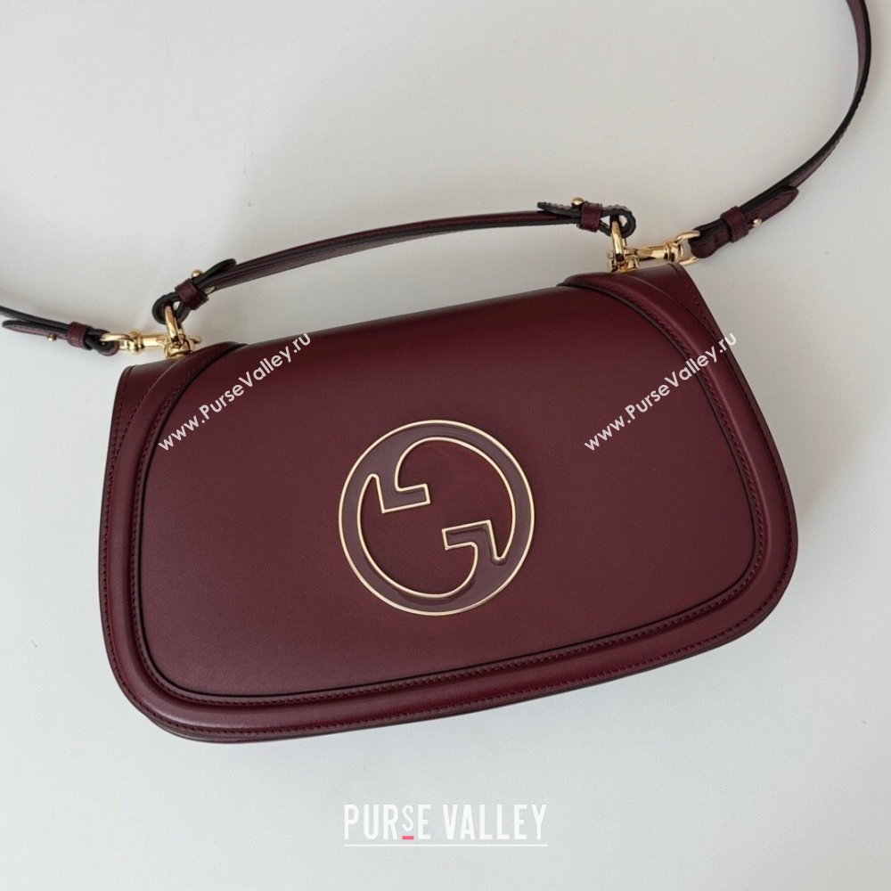 Gucci Blondie Leather Medium Top Handle Bag 815719 Burgundy 2024 (DLH-250117095)