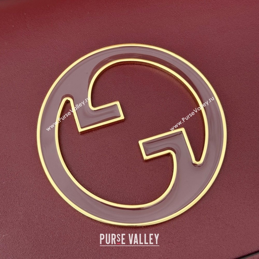 Gucci Blondie Leather Medium Top Handle Bag 815719 Burgundy 2024 (DLH-250117095)