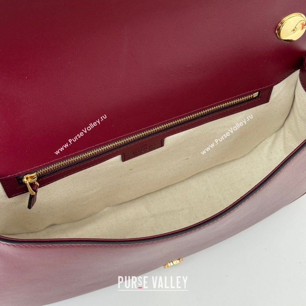 Gucci Blondie Leather Medium Top Handle Bag 815719 Burgundy 2024 (DLH-250117095)