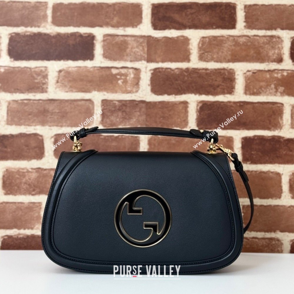 Gucci Blondie Leather Medium Top Handle Bag 815719 Black 2024 (DLH-250117093)