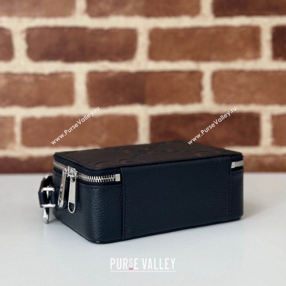 Gucci Mens Jumbo GG Leather Mini Bag Black 2025 816958 (DLH-250117052)