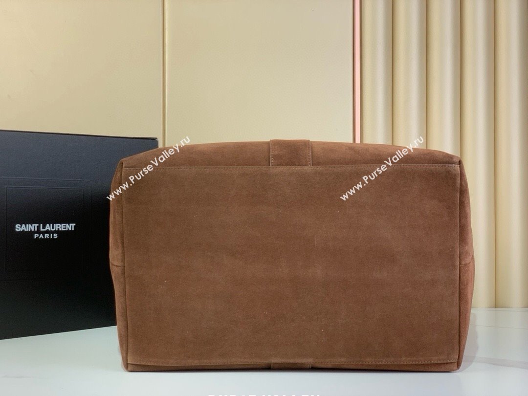 Saint Laurent Y Tote Bag in Suede Dark Brown 2025 817602 (YY-250802026)