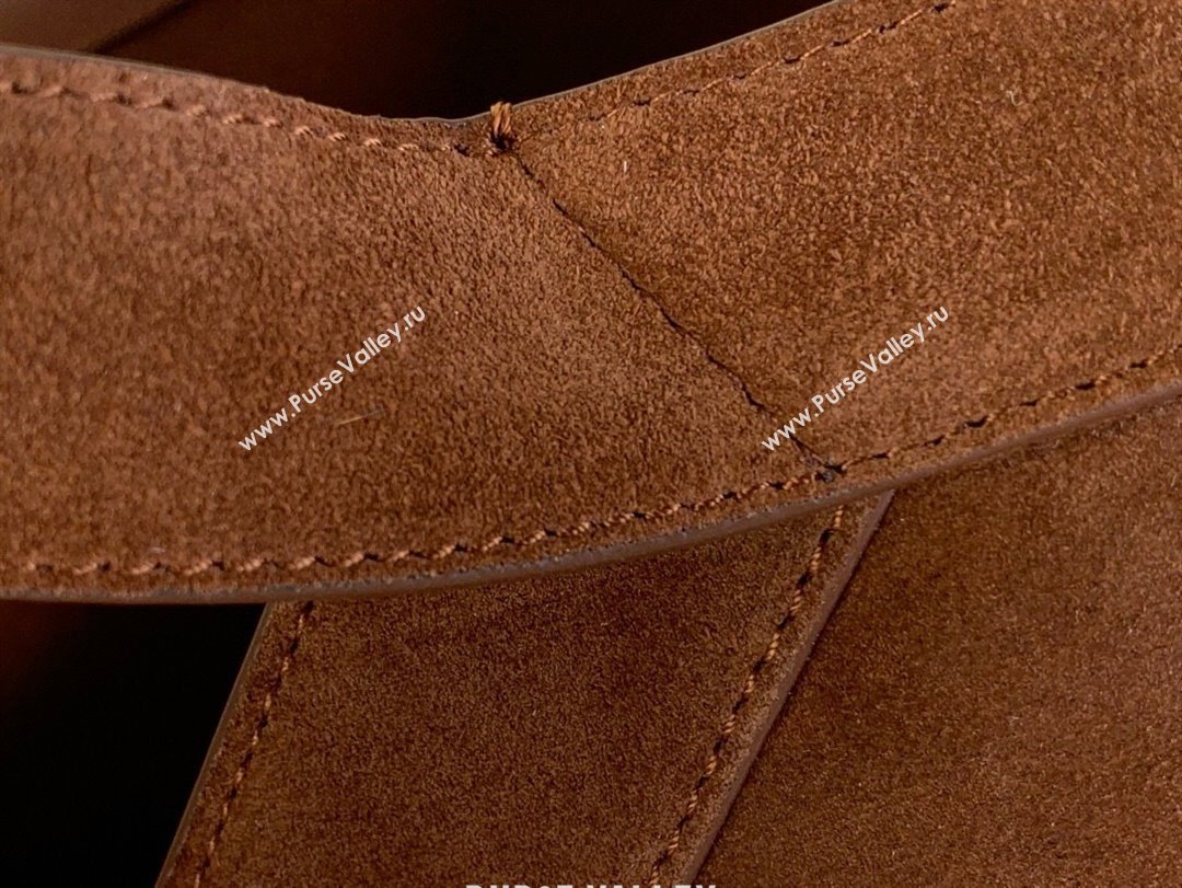 Saint Laurent Y Tote Bag in Suede Dark Brown 2025 817602 (YY-250802026)