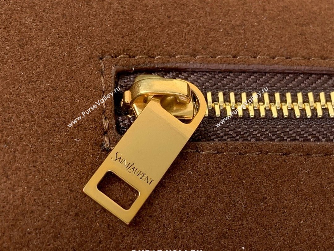 Saint Laurent Y Tote Bag in Suede Dark Brown 2025 817602 (YY-250802026)
