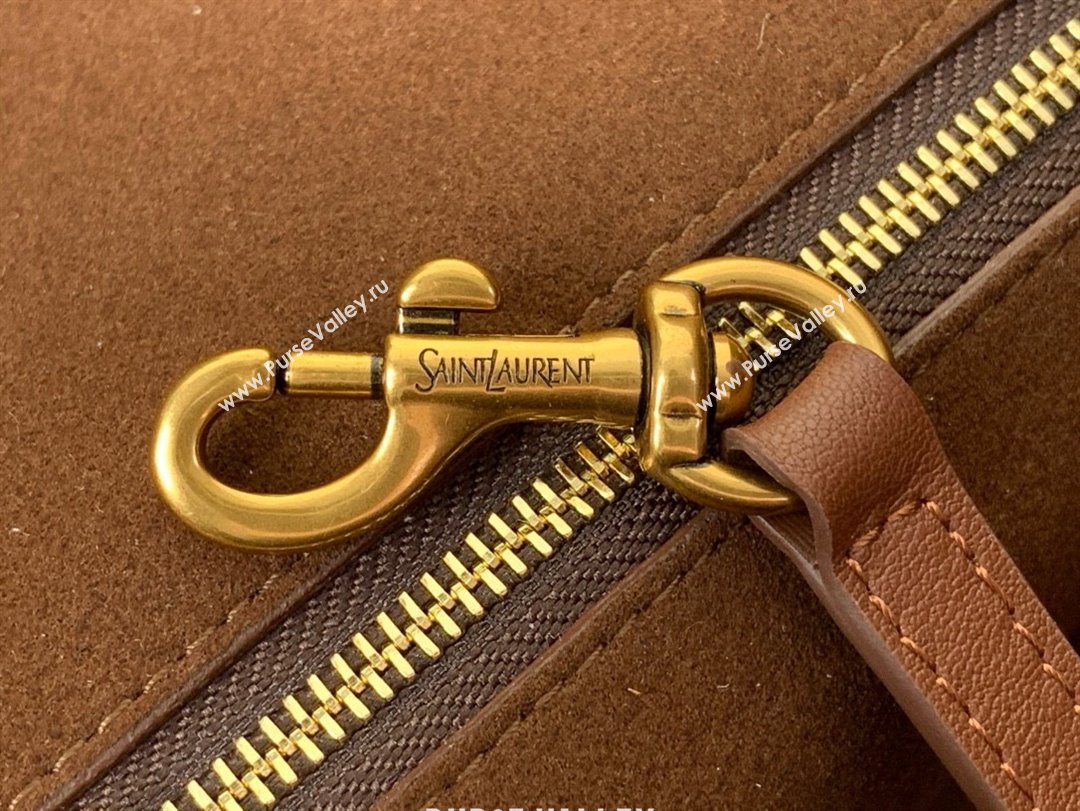 Saint Laurent Y Tote Bag in Suede Dark Brown 2025 817602 (YY-250802026)