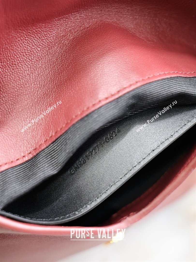 Saint Laurent Cassandre Chain Clutch in Lambskin Dark Burgundy 2025 819271 (YY-250802015)