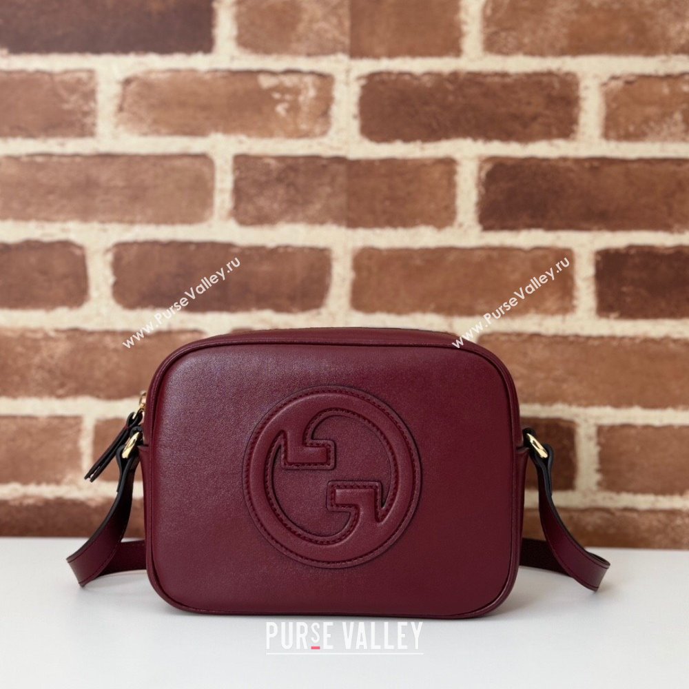 Gucci Blondie Leather Mini Shoulder Bag Ancora Red 2024 820429 (DLH-241211096)