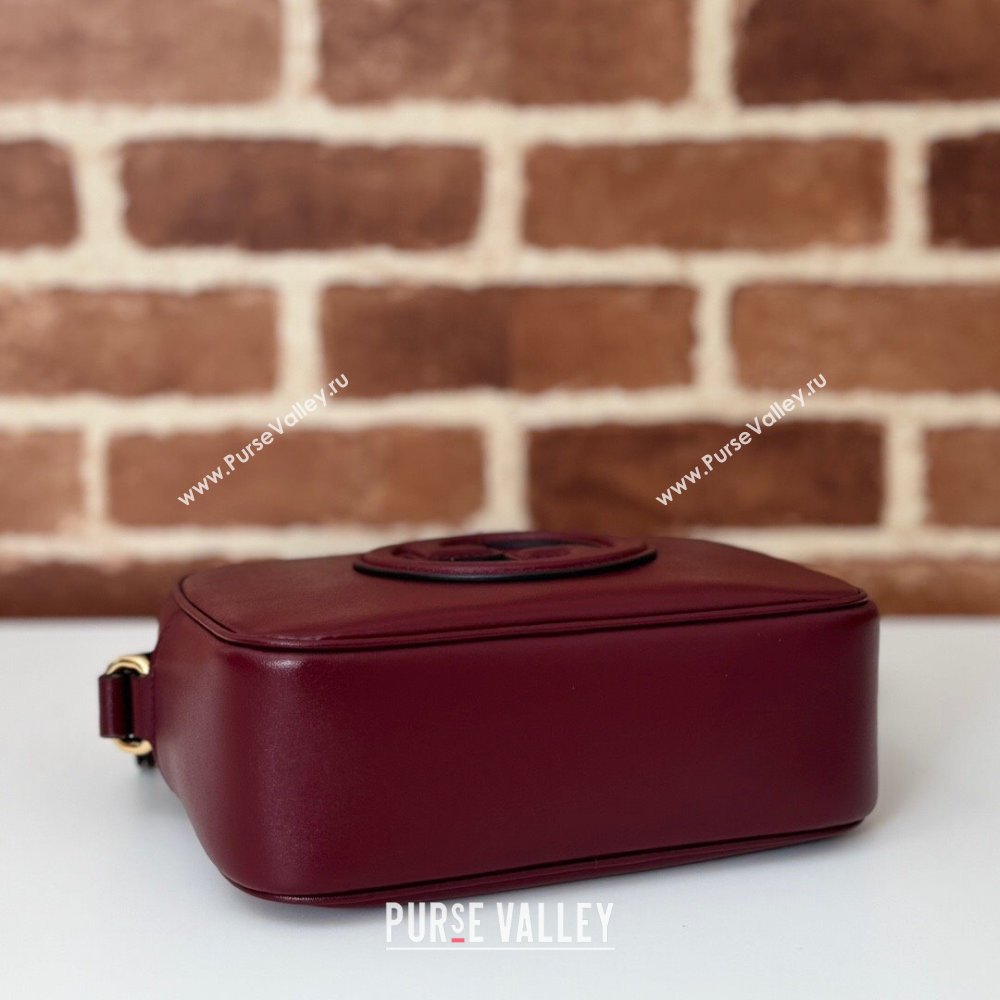 Gucci Blondie Leather Mini Shoulder Bag Ancora Red 2024 820429 (DLH-241211096)