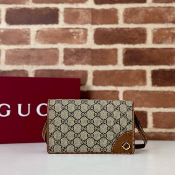 Gucci GG Canvas Emblem Super Mini Shoulder bag Brown 2024 820688 (DLH-241211055)