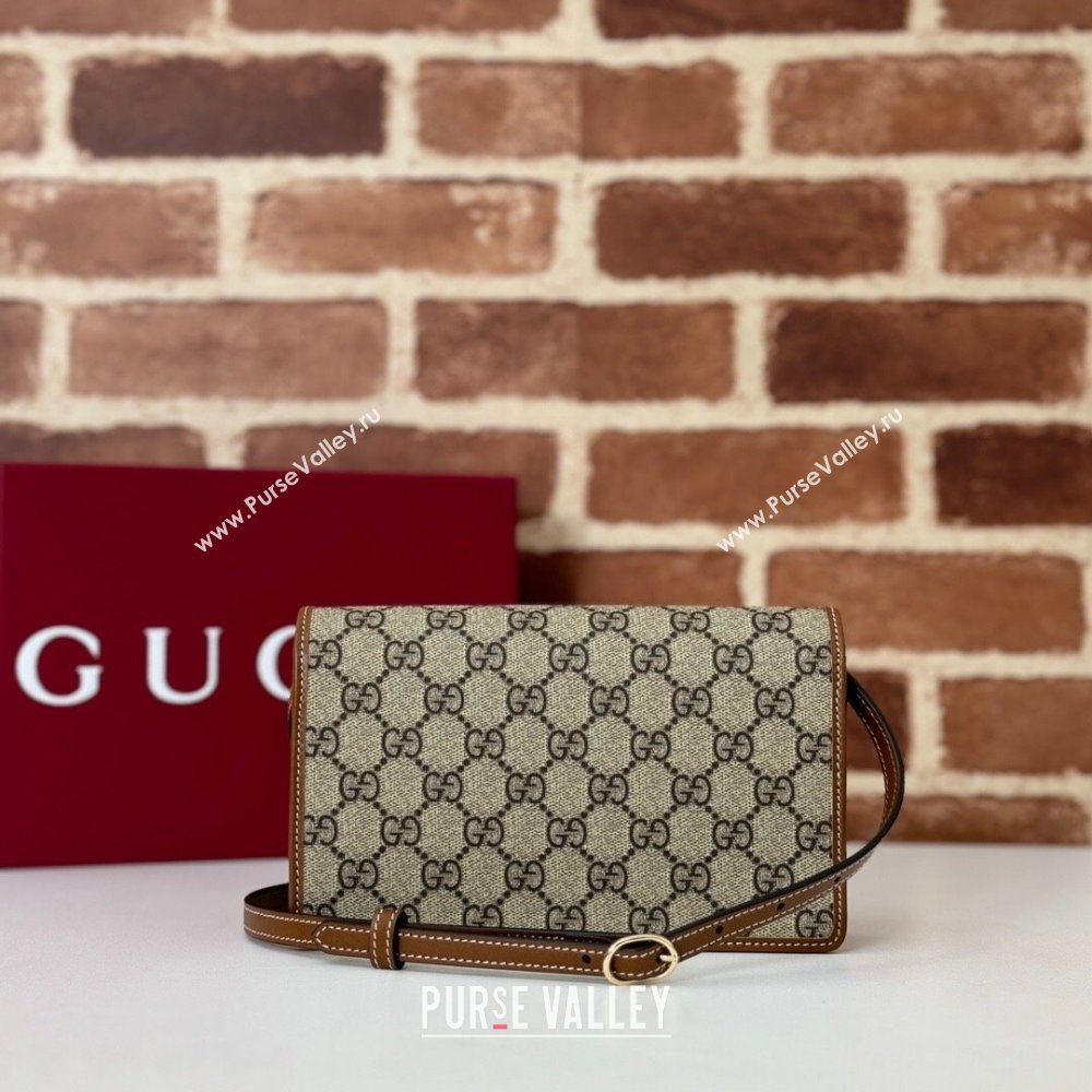 Gucci GG Canvas Emblem Super Mini Shoulder bag Brown 2024 820688 (DLH-241211055)