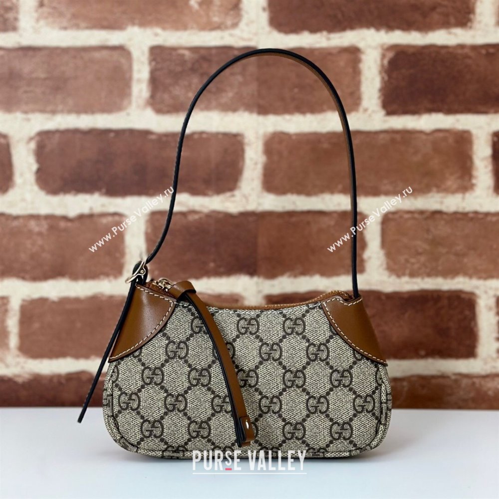 Gucci GG Canvas Emblem Mini Shoulder bag Brown 2024 820696 (DLH-241211121)