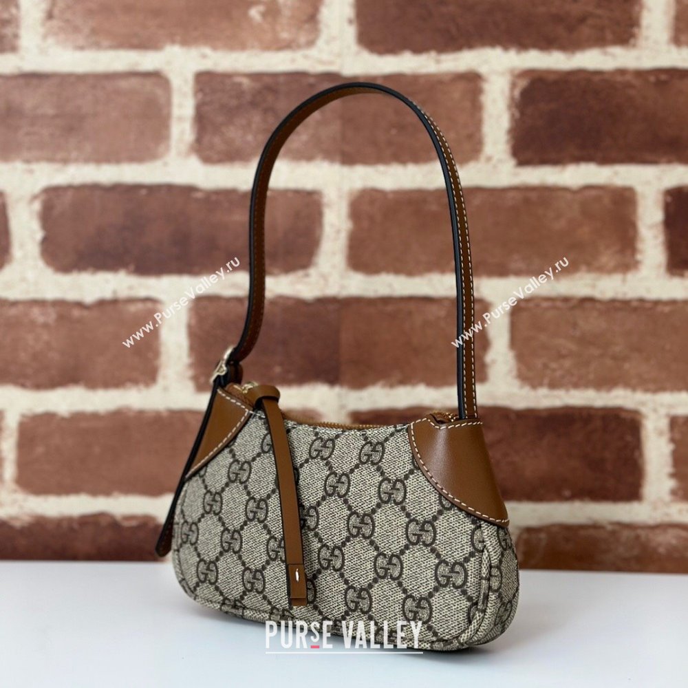 Gucci GG Canvas Emblem Mini Shoulder bag Brown 2024 820696 (DLH-241211121)