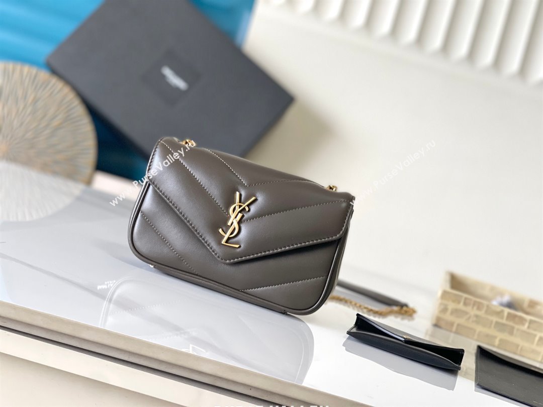 Saint Laurent Loulou Mini Bag in Matelasse Lambskin Green 2025 821749 (YY-250206031)