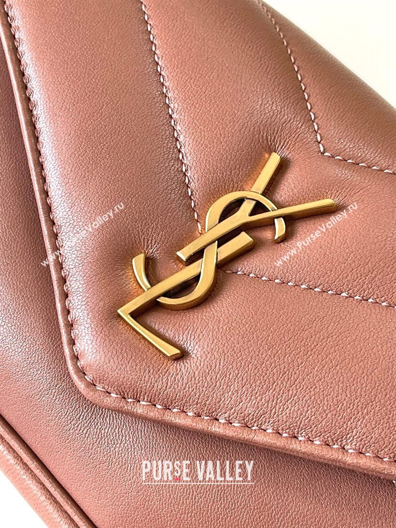 Saint Laurent Loulou Mini Bag in Matelasse Lambskin Hortensia Pink 2025 821749 (YY-250206030)