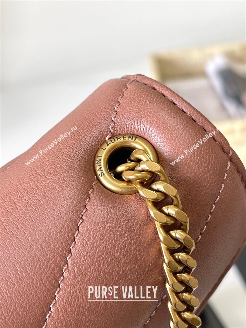 Saint Laurent Loulou Mini Bag in Matelasse Lambskin Hortensia Pink 2025 821749 (YY-250206030)