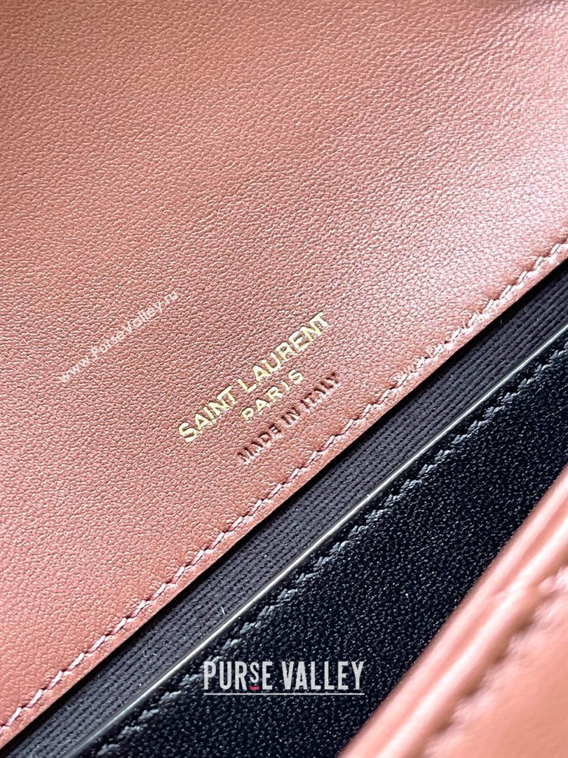 Saint Laurent Loulou Mini Bag in Matelasse Lambskin Hortensia Pink 2025 821749 (YY-250206030)