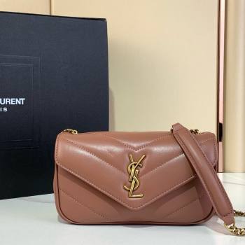 Saint Laurent Loulou Mini Bag in Matelasse Lambskin Rose Pink 2025 821749 (YY-250924136)