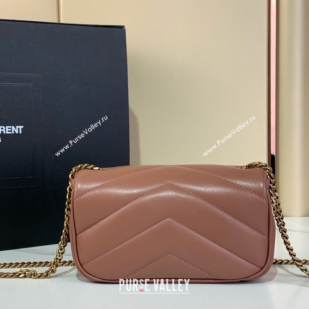 Saint Laurent Loulou Mini Bag in Matelasse Lambskin Rose Pink 2025 821749 (YY-250924136)