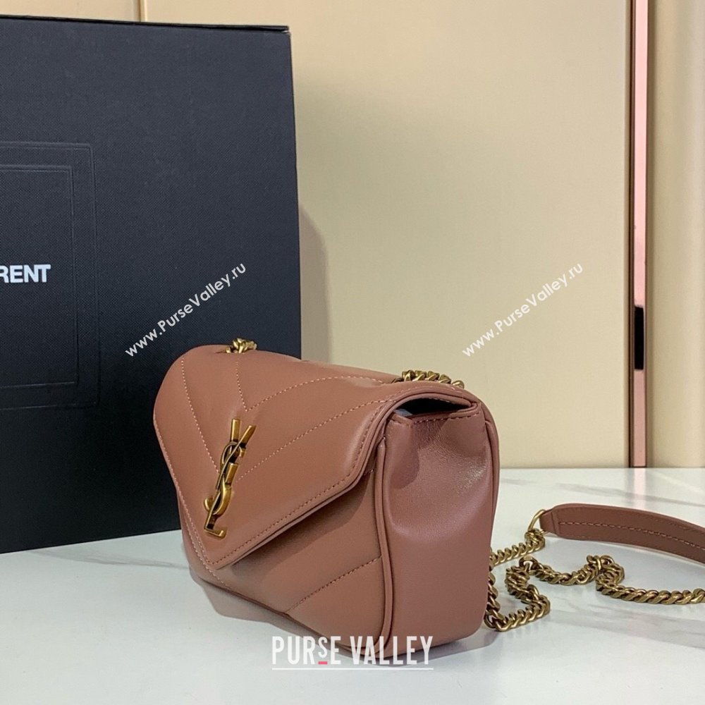 Saint Laurent Loulou Mini Bag in Matelasse Lambskin Rose Pink 2025 821749 (YY-250924136)