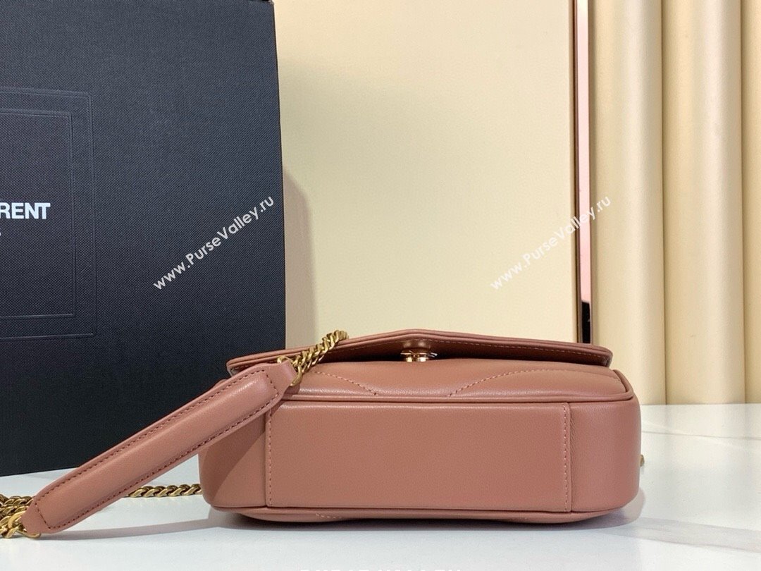 Saint Laurent Loulou Mini Bag in Matelasse Lambskin Rose Pink 2025 821749 (YY-250924136)