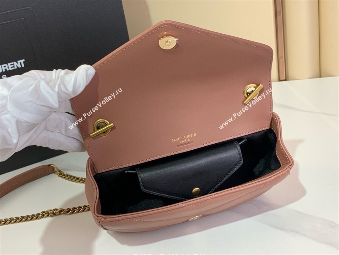 Saint Laurent Loulou Mini Bag in Matelasse Lambskin Rose Pink 2025 821749 (YY-250924136)