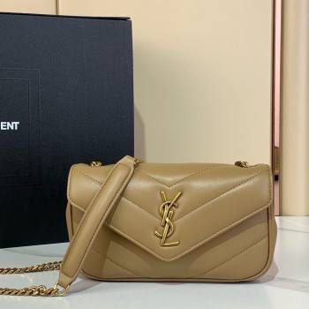 Saint Laurent Loulou Mini Bag in Matelasse Lambskin Apricot 2025 821749 (YY-250924137)