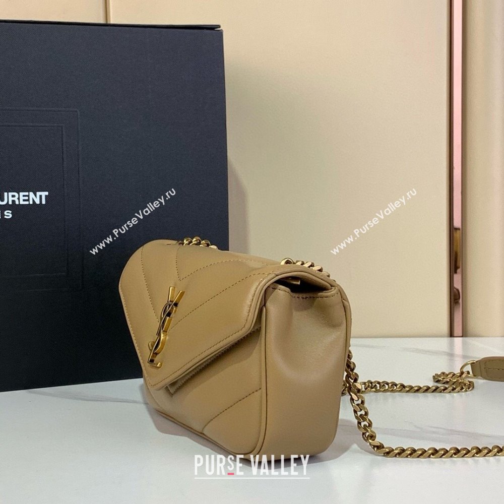 Saint Laurent Loulou Mini Bag in Matelasse Lambskin Apricot 2025 821749 (YY-250924137)