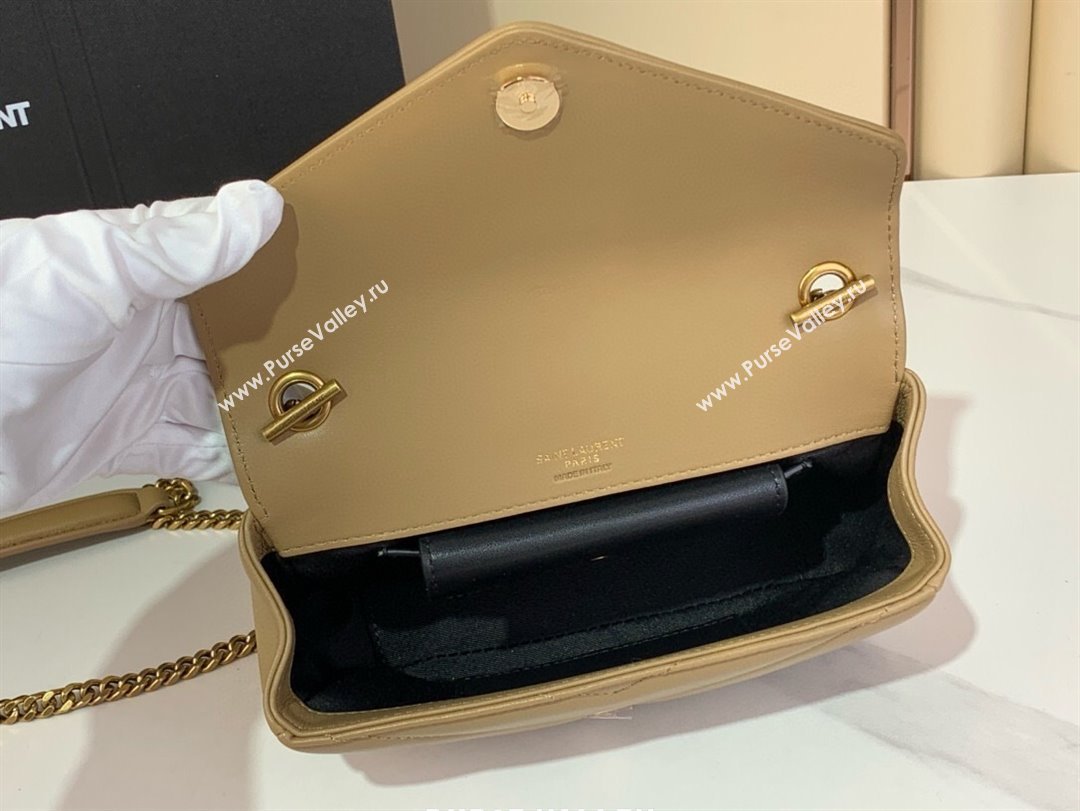 Saint Laurent Loulou Mini Bag in Matelasse Lambskin Apricot 2025 821749 (YY-250924137)