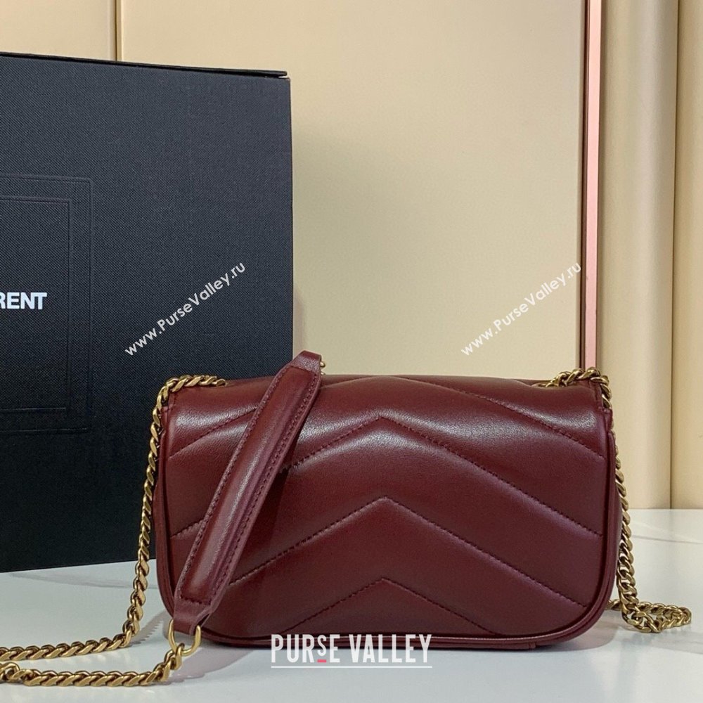 Saint Laurent Loulou Mini Bag in Matelasse Lambskin Rouge Cabernet Red 2025 821749 (YY-250924138)