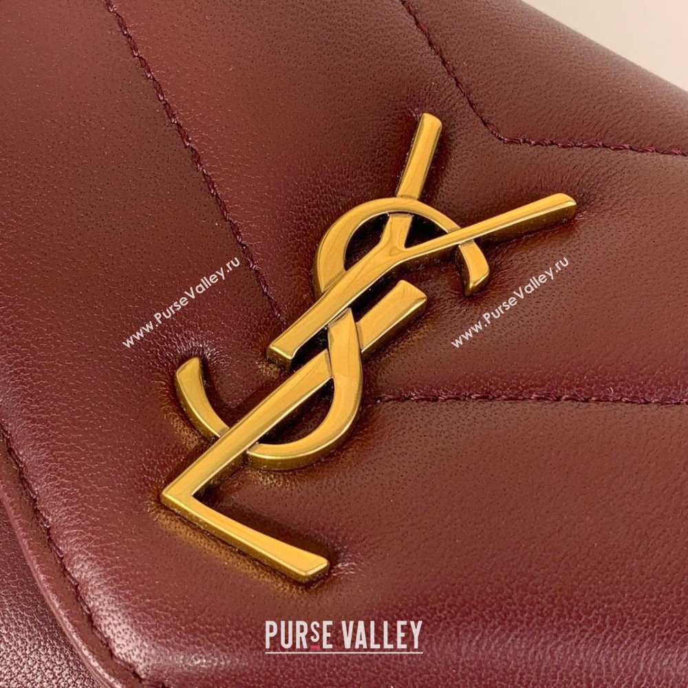 Saint Laurent Loulou Mini Bag in Matelasse Lambskin Rouge Cabernet Red 2025 821749 (YY-250924138)