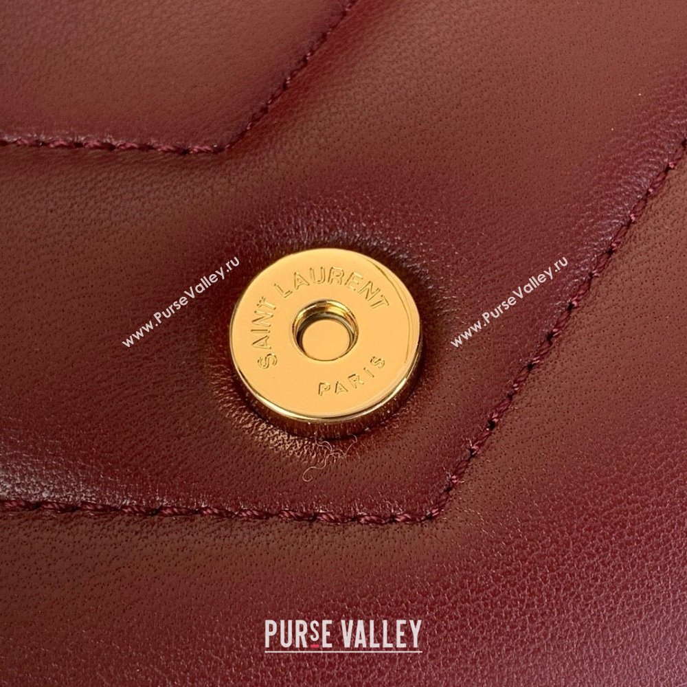 Saint Laurent Loulou Mini Bag in Matelasse Lambskin Rouge Cabernet Red 2025 821749 (YY-250924138)