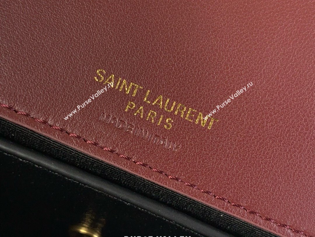 Saint Laurent Loulou Mini Bag in Matelasse Lambskin Rouge Cabernet Red 2025 821749 (YY-250924138)